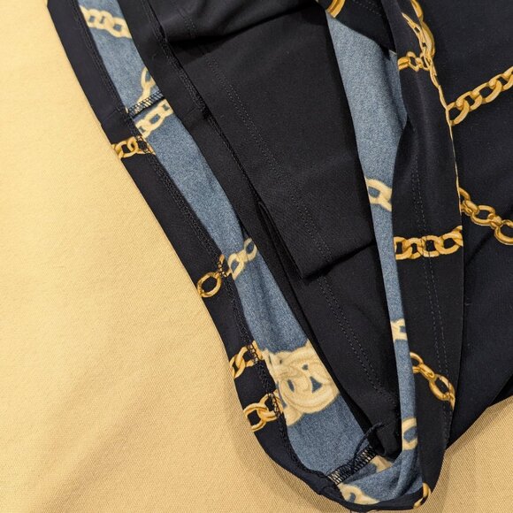 Ralph Lauren Navy Equestrian Chain Print Old Money Wrap Dress - Women's sz 8 - Picture 7 of 14